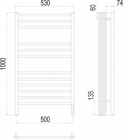 Ватикан П12 500х1000 электро (sensor quick touch) Полотенцесушитель TERMINUS) крашеные Лобня - фото 3 Ватикан П12 500х1000 электро (sensor quick touch) Полотенцесушитель TERMINUS) крашеные Лобня - фото 3