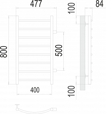 Классик П8 400х800 бп500 Полотенцесушитель  TERMINUS Лобня - фото 3