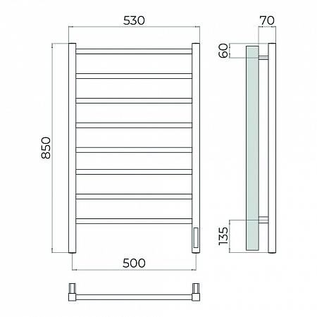 Ватикан П8 500х850 Электро Полотенцесушитель TERMINUS Оружейная сталь Лобня - фото 4 Ватикан П8 500х850 Электро Полотенцесушитель TERMINUS Оружейная сталь Лобня - фото 4