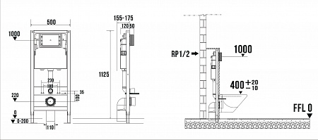 Сенсорная система инсталляции для подвесного унитаза 500х1125 (3 в 1) Terminus Лобня - фото 9 Сенсорная система инсталляции для подвесного унитаза 500х1125 (3 в 1) Terminus Лобня - фото 9