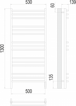 Соренто П15 500х1300 электро (sensor quick touch) Полотенцесушитель  TERMINUS Лобня - фото 3