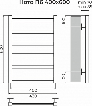 Ното П6 400х600 Полотенцесушитель TERMINUS Лобня - фото 3 Ното П6 400х600 Полотенцесушитель TERMINUS Лобня - фото 3