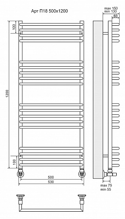 Арт П18 500х1200 Полотенцесушитель TERMINUS Лобня - фото 3 Арт П18 500х1200 Полотенцесушитель TERMINUS Лобня - фото 3