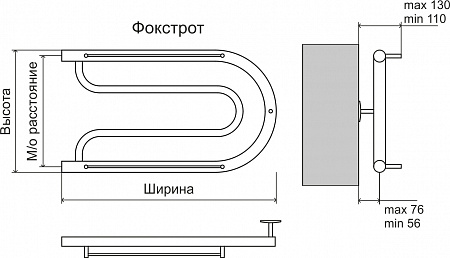 Фокстрот AISI 32х2 320х600 Полотенцесушитель  TERMINUS Лобня - фото 3