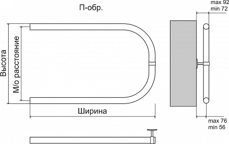 Эконом П-обр AISI 32х2 320х500 Полотенцесушитель  TERMINUS Лобня - фото 3