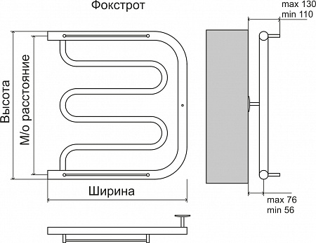 Фокстрот AISI 32х2 600х600 Полотенцесушитель  TERMINUS Лобня - фото 3